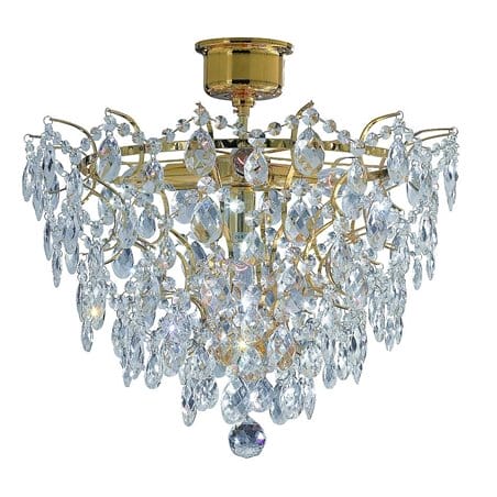 Złota lampa sufitowa kryształowa Rosendal do wnętrz klasycznych nowoczesnych glamour
