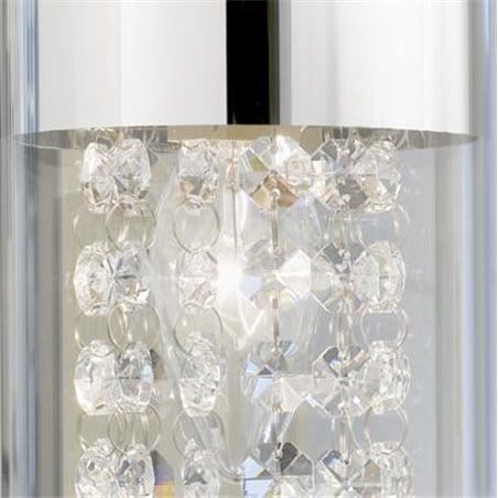 Lampa wisząca Diamond 4 zwisowa belka szklane bezbarwne klosze z kryształami