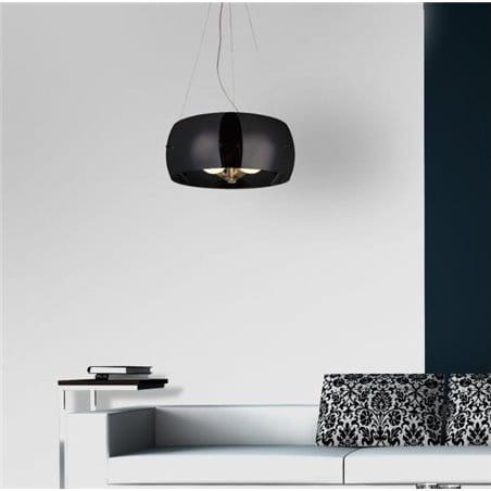 Nowoczesna lampa wisząca Cosmo czarny szklany okrągły klosz 3 żarówki E27do salonu sypialni kuchni jadalni