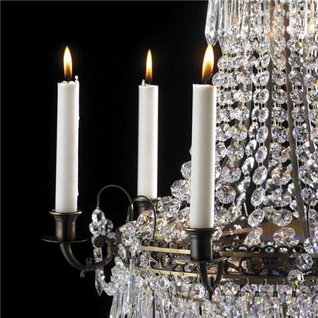 Lacko stylowy elegancki klasyczny żyrandol z kryształami w kolorze patyny świece do stylowej jadalni