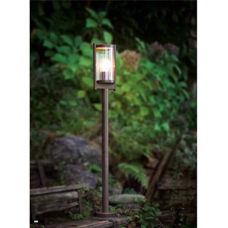 Lampa ogrodowa Bagaos metrowy brązowy słupek ogrodowy styl vintage - DOSTĘPNY OD RĘKI