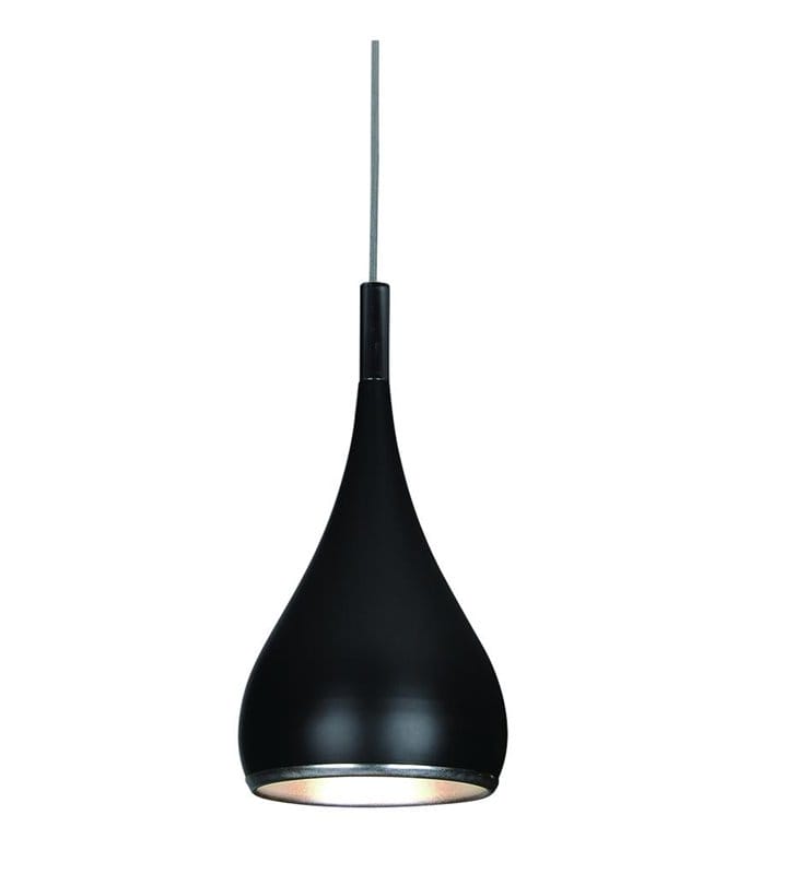 Pojedyncza czarna lampa wisząca Spell Black klosz kropla - DOSTĘPNA OD RĘKI Pojedyncza czarna lampa wisząca Spell Black klosz kropla