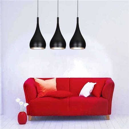 Pojedyncza czarna lampa wisząca Spell Black klosz kropla