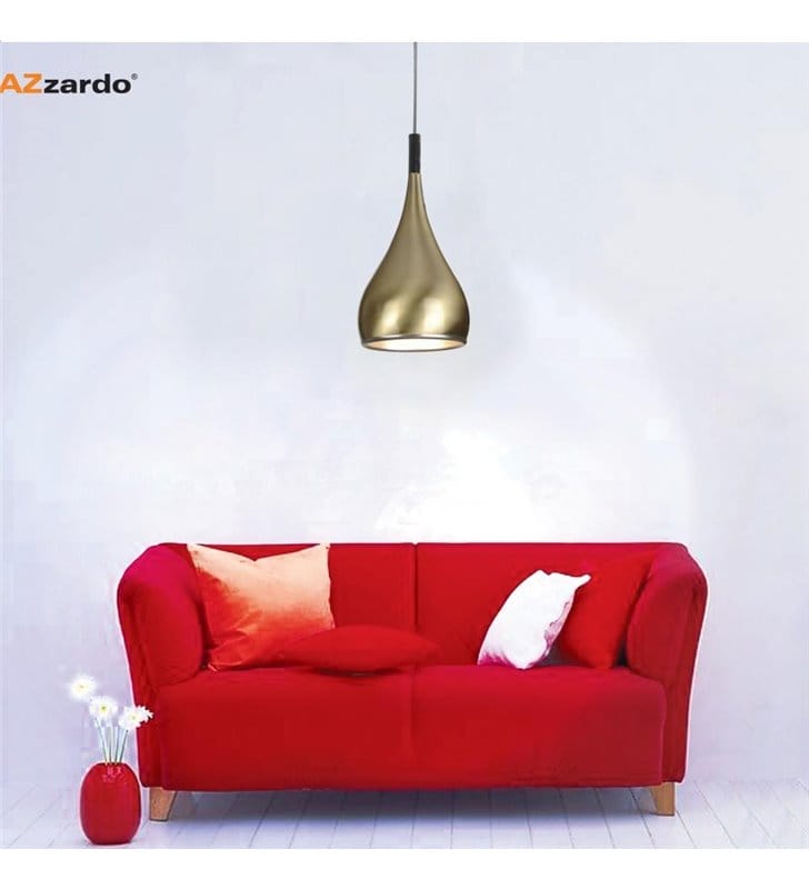 Lampa wisząca Spell France Gold metalowa w kolorze francuskiego złota do sypialni salonu kuchni jadalni