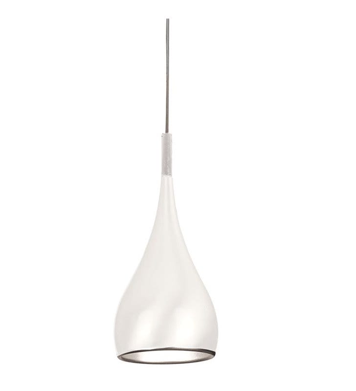 Lampa wisząca Spell White biała metalowa pojedyncza klosz w kształcie kropli Lampa wisząca Spell White biała metalowa pojedyncza klosz w kształcie kropli