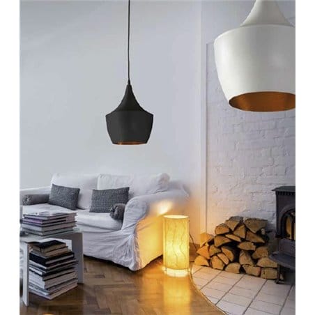 Lampa wisząca Orient czarna wewnątrz złota nowoczesna do salonu kuchni jadalni sypialni