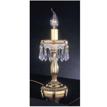 Lampa świecowa stołowa z kryształkami Apulia złota