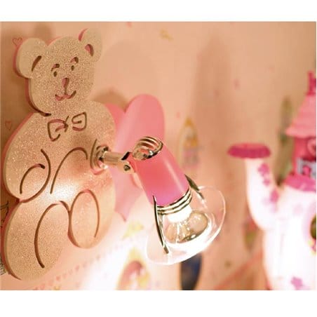 Kinkiet Honey różowy miś dla małej dziewczynki