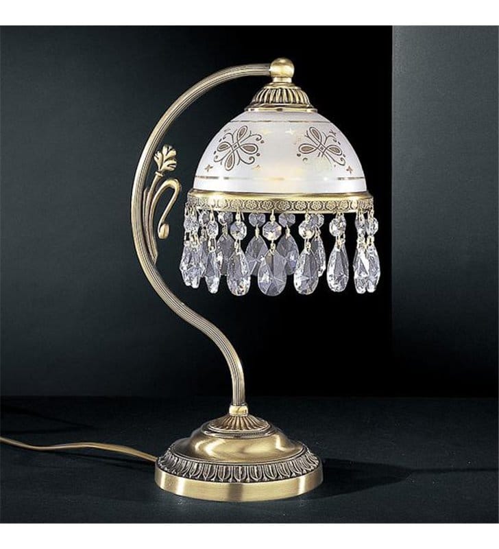 Włoska lampa stołowa Nuoro z kryształami