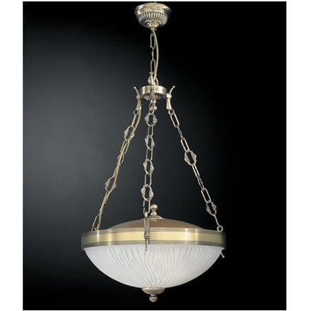 Lampa wisząca z mosiądzu Grosseto ampla szkło