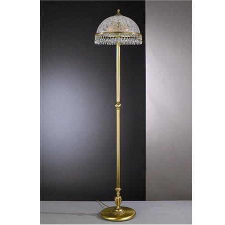 Zdobiona lampa podłogowa z kryształami Brugherio klasyczna stylowa