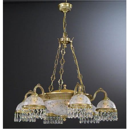 Stylowy żyrandol Brugherio kryształowa włoska lampa z amplą