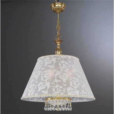 Stylowa włoska lampa wisząca Wenecja Złoto dekoracyjny abażur złote wykończenie