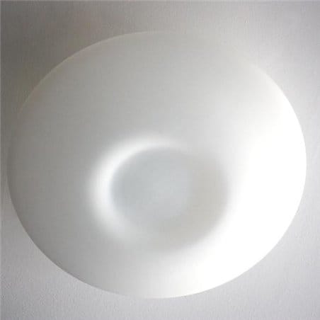Duży biały szklany plafon Pires 60cm okrągły - DOSTĘPNY OD RĘKI
