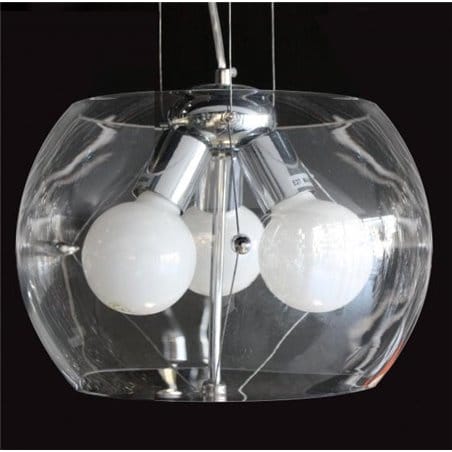 Lampa wisząca Cosmo bezbarwny szklany klosz z 3 żarówkami