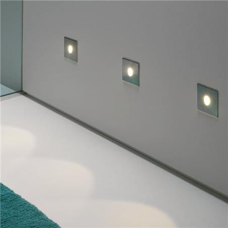 Łazienkowa kwadratowa oprawa przypodłogowa ścienna do wbudowania Tango LED stal szczotkowana