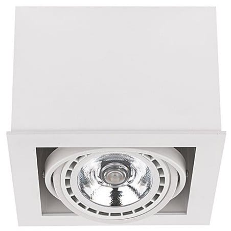 Lampa sufitowa natynkowa biała kwadratowa pojedyncza ruchoma Box White