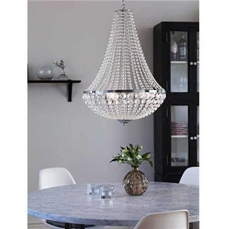 Elegancki żyrandol Granso wiszący kryształowy 50cm średnicy do salonu do jadalni nad stół