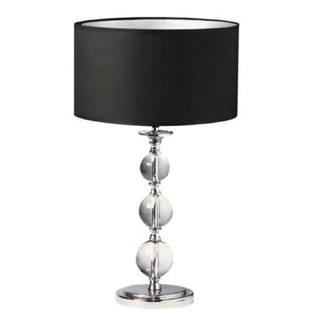 Elegancka wysoka czarna lampa stołowa Rea ze zdobioną podstawą szklane kule Zuma Line - OD RĘKI