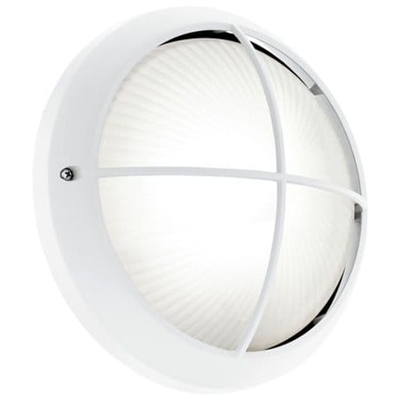 Biała okrągła lampa ogrodowa Siones1 LED z wymiennym modułem