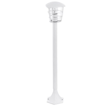 Stojąca lampa ogrodowa Aloria biały słupek oświetleniowy 94cm bezbarwny klosz