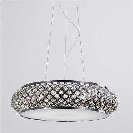 Lampa wisząca Avila z kryształkami okrągła 49cm wykończenie mosiądz antyczny - OD RĘKI