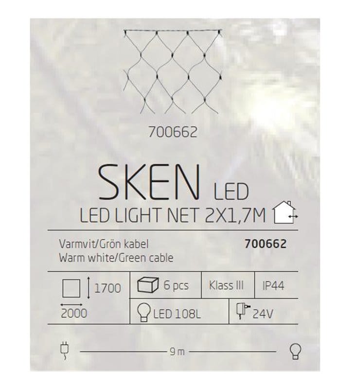Lampki zewnętrzne Net 2x1,7m Sken LED