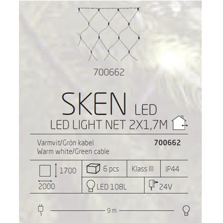 Lampki zewnętrzne Net 2x1,7m Sken LED