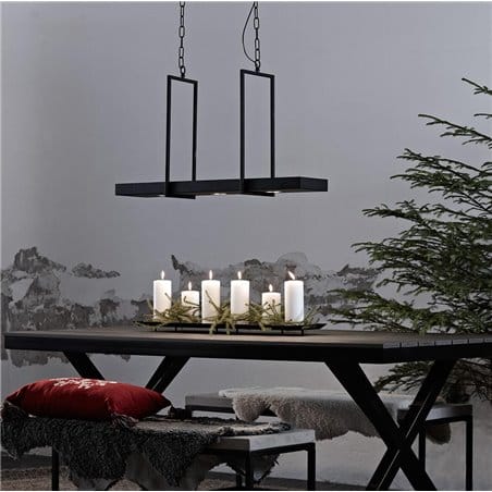 Lampa wisząca Tray czarna nad stół wyspę kuchenną do kuchni jadalni półka górę można dekorować
