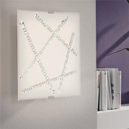 Dekoracyjny szklany plafon Sorrenta 36cm kwadratowy kryształy do sypialni