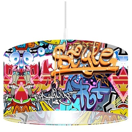 Wielokolorowa lampa wisząca Grafitti Style np. dla nastolatka - OD RĘKI