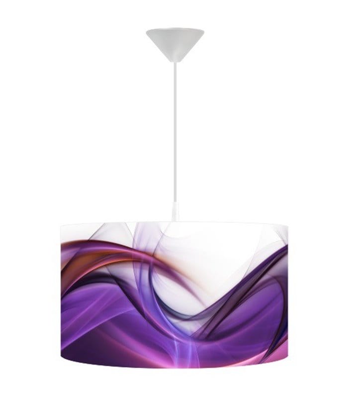 Lampa wisząca Magia Fioletu nadruk na kloszu w odcieniach fioletu
