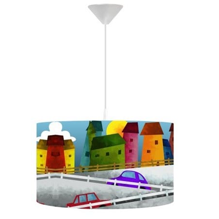 Lampa wisząca Bajkowa Uliczka kolorowe do pokoju dziecka