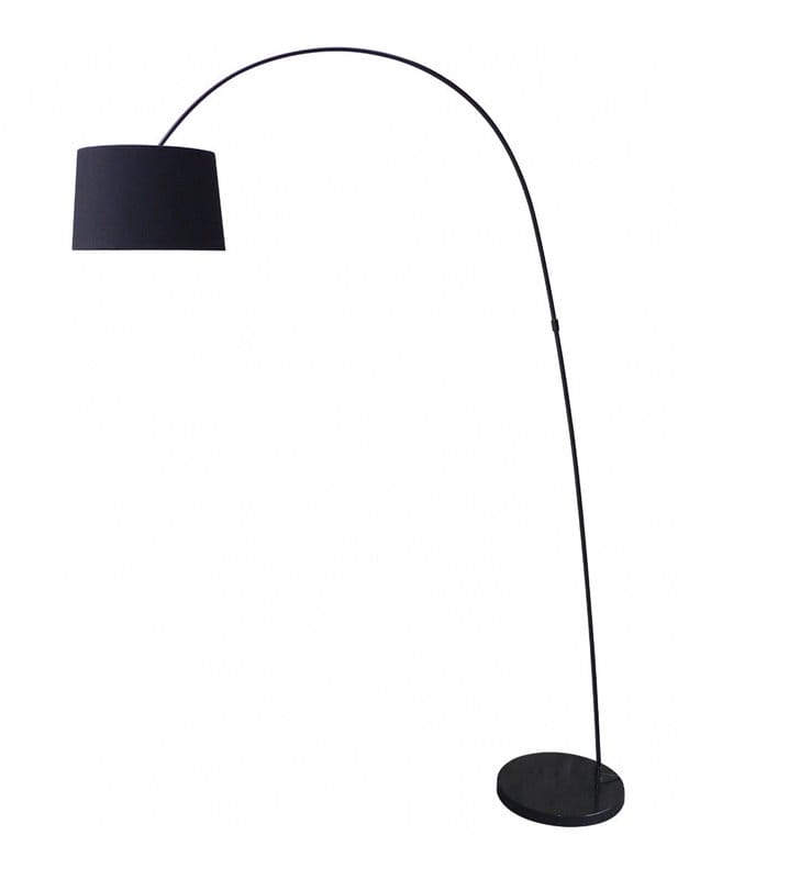 Czarna nowoczesna lampa podłogowa Costanza na wysięgniku abażur