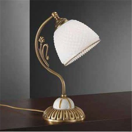 Klasyczna lampa do salonu sypialni Rovigo1 mosiądz antyczny biały klosz ze szkła