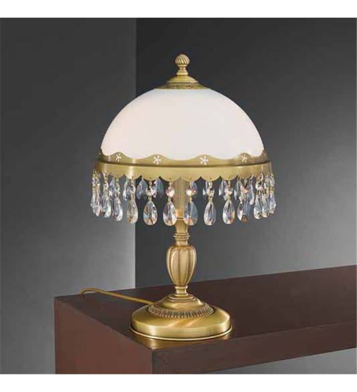 Lampa stołowa gabinetowa z kryształkami Bacoli