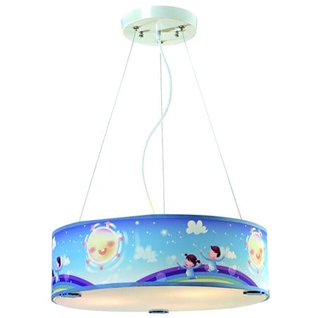 Niebieska lampa wisząca do pokoju dziecięcego Bajka - DOSTĘPNA OD RĘKI