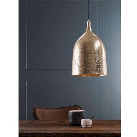 Lampa wisząca Bongo złota klosz metalowy kopuła styl vintage