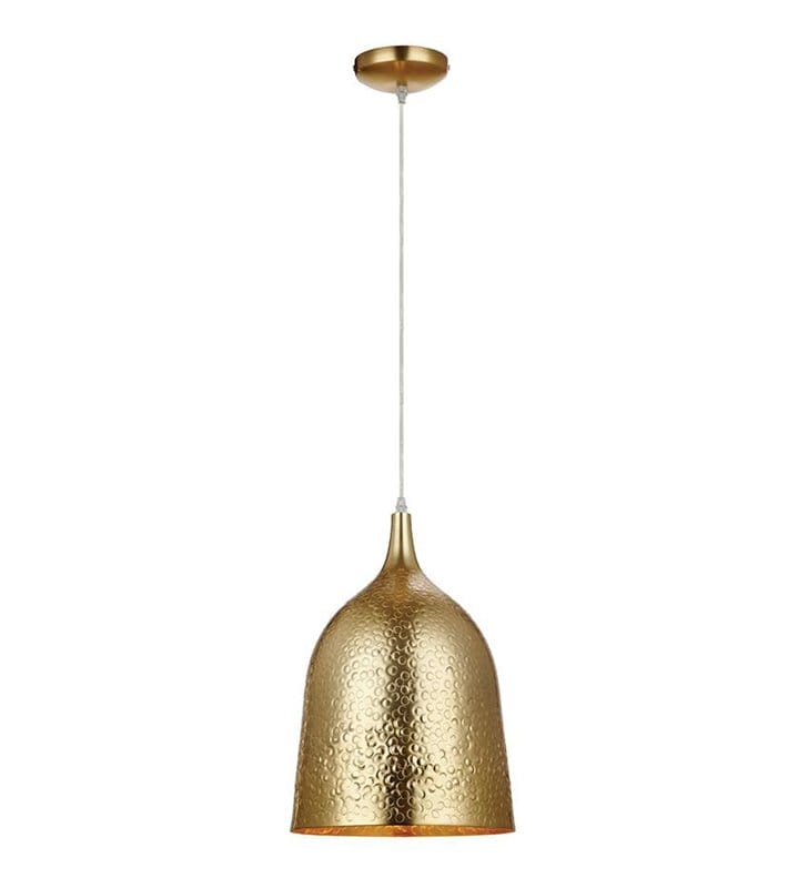 Lampa wisząca Bongo złota klosz metalowy kopuła styl vintage