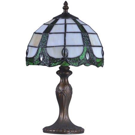 Lampa nocna do sypialni Papi witrażowa w stylu Tiffany klasyczna nieduża 36cm wysokości