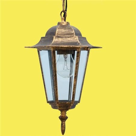 Lampa ogrodowa wisząca Standard złoty klasyczna latarenka