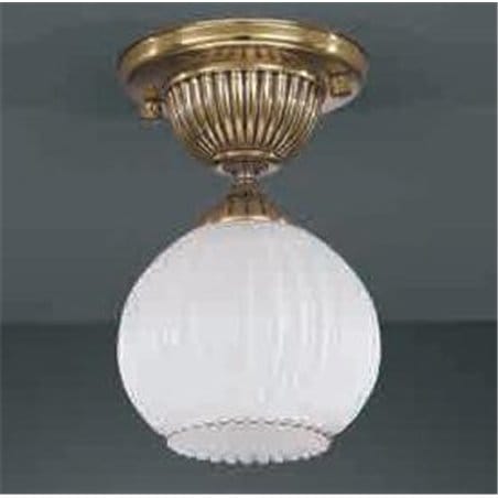 Lampa sufitowa plafon Pescara klosz biała kula złota