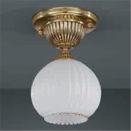 Lampa sufitowa Cesenatico złota klosz biała kula