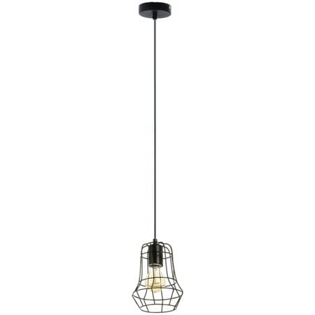 Lampa wisząca Outline czarna pojedyncza w stylu industrialnym loftowym klosz druciany ażurowy