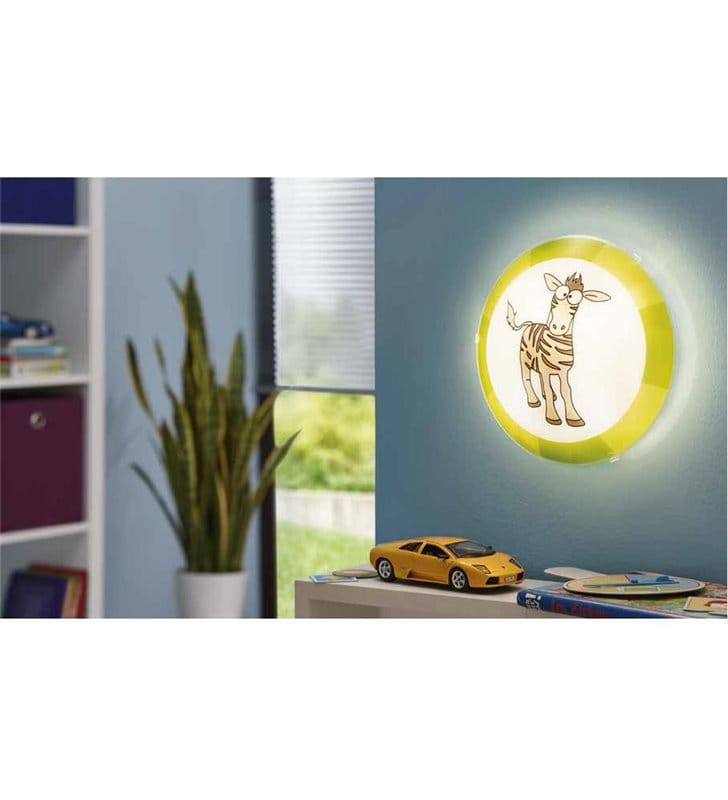Lampa sufitowa plafon Biubiu do pokoju dziecka z zebrą