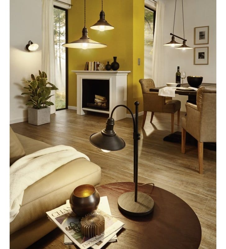 Lampa ścienna Stockbury w stylu vintage retro loftowym brązowa