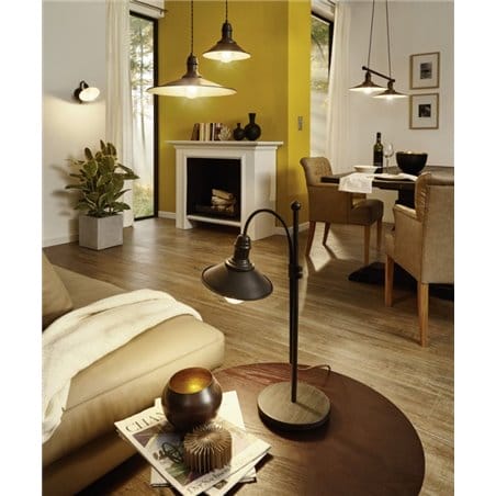 Lampa ścienna Stockbury w stylu vintage retro loftowym brązowa