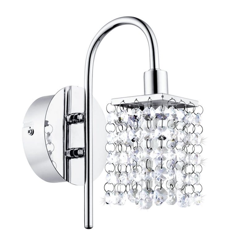 Kryształowy elegancki kinkiet łazienkowy Almonte IP44 chrom bezbarwne kryształy