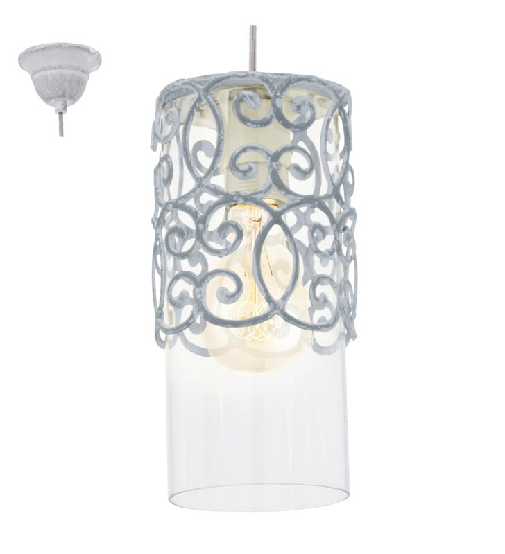 Lampa wisząca Cardigan ozdobna dekoracyjna w kształcie walca styl vintage - OD RĘKI