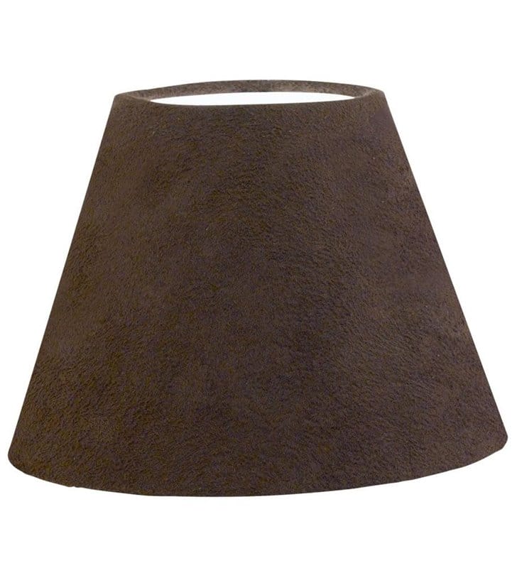 Lampa Vintage(3) - ciemno brązowy abażur wykonany z tkaniny imitującej skórę - DOSTĘPNY OD RĘKI